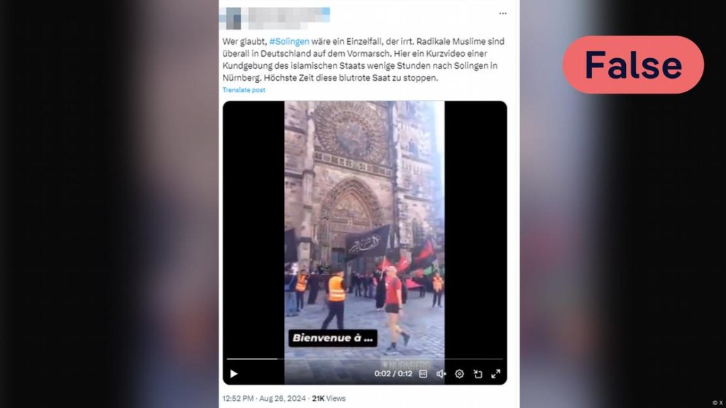 Countless out-of-context videos like this one flood social media, fueling conspiracy claims that Muslims are taking over public life in Europe | Source: X