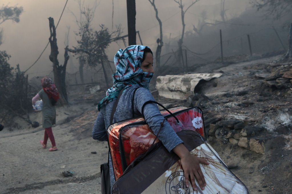 En septembre, un incendie a ravagé le camp de Moria, qui abritait plus de 12 000 migrants. Crédit : Reuters