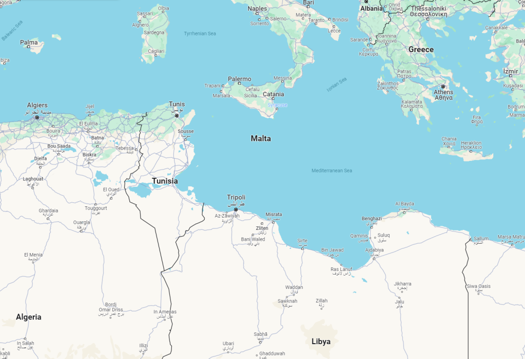Central Mediterranean and bordering states | Source: Google Maps