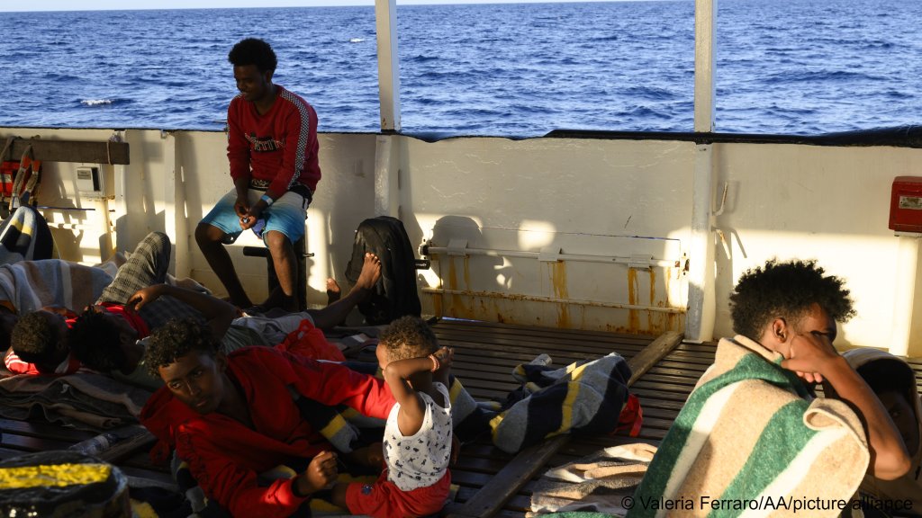 Some of the rescued migrants on board the Open Arms rescue ship in August 2023 | Photo: Valeria Ferraro / AA / picture alliance