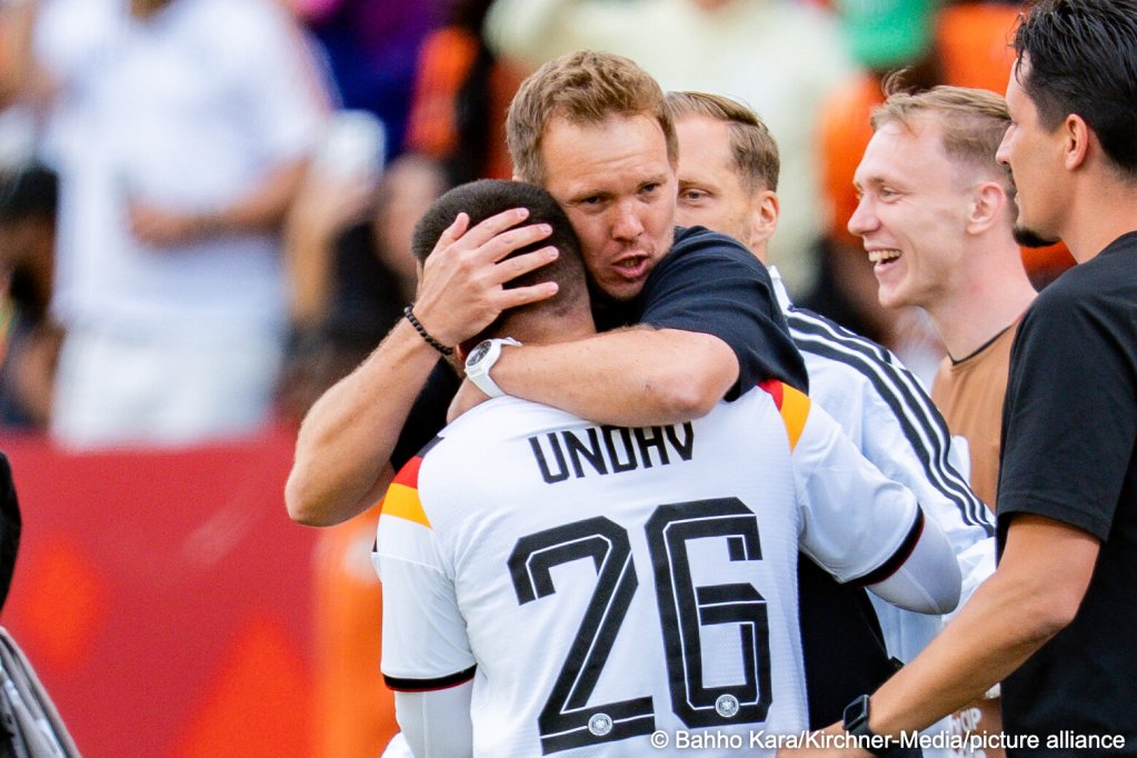 Deniz Undav is being hugged by Germany coach Julian Nagelsmann Germany's after Germany beat Ivory Coast during the FIFA 2026 World Cup on June 20, 2026 | Photo: Bahho Kara/Kirchner-Media/picture-alliance