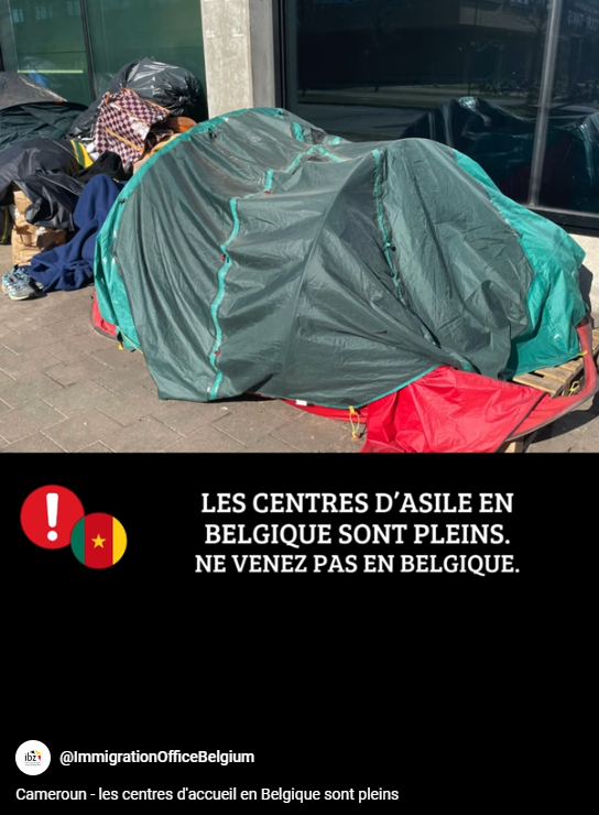 Capture d'écran de la vidéo short de l'Office des étrangers en Belgique.