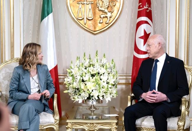 Italian Prime Minister (L) meets Tunisian President Kais Saied in Tunis on Wednesday April 17 | Photo: Press Office Palazzo Chigi / Italian government