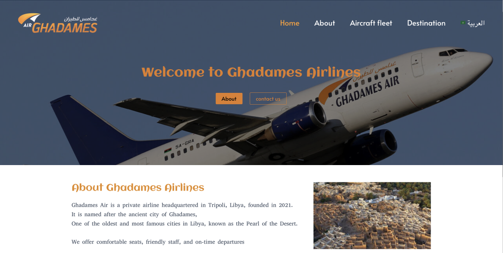 Ghadames Airlines is believed to have chartered flights with the intention of aiding people with their irregular journeys | Photo: Screenshot Ghadames Airlines