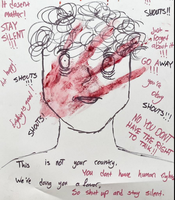 A piece of art produced by an adolescent living in Samos CCAC | Source: Amnesty International / Samos Volunteers