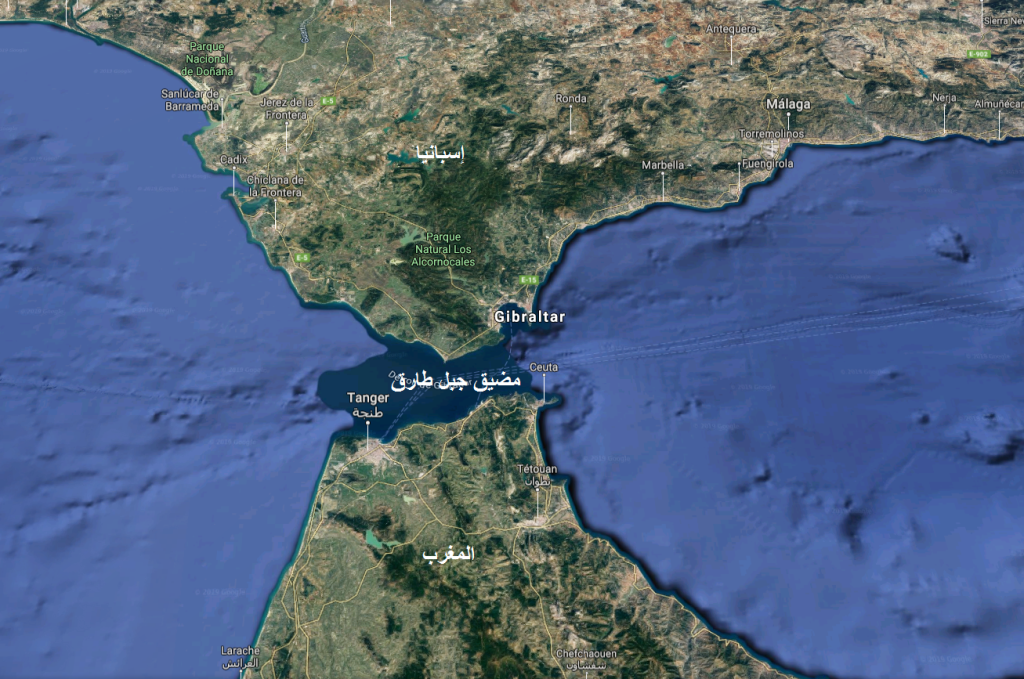 مضيق جبل طارق - خريطة
