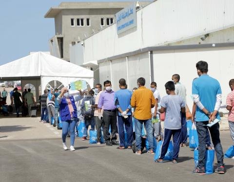 A picture provided by the IOM showing some of the 164 Bangladeshis who took a VHR from Libya at the end of September 2020 | Source: IOM