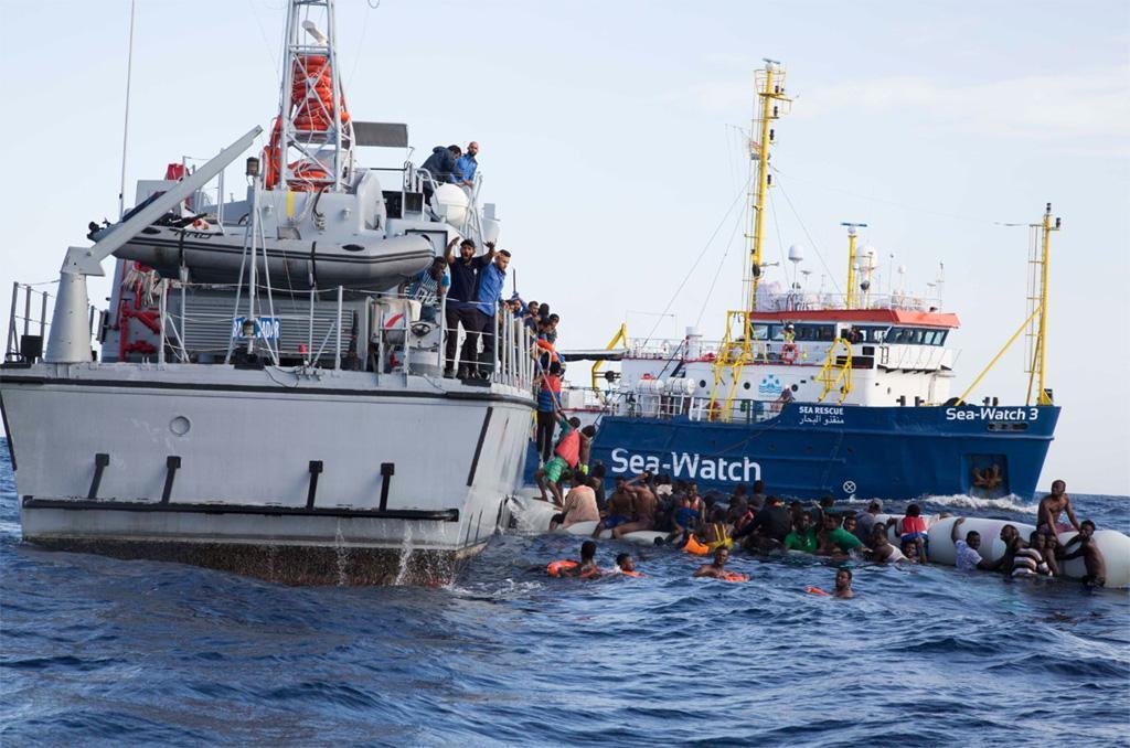 ANSA / عملية إنقاذ مهاجرين ليبيين بواسطة السفينة "سي ووتش 3". صورة من الأرشيف. المصدر: منظمة "سي ووتش".