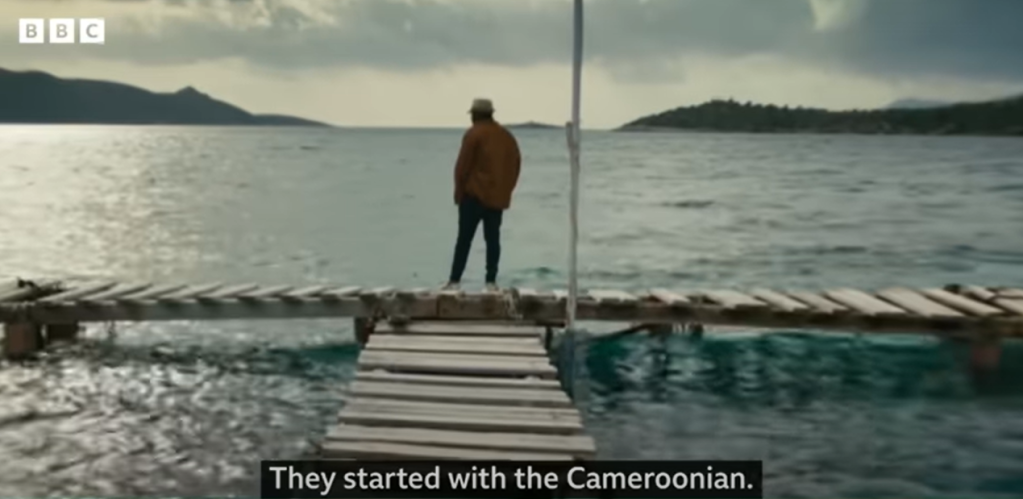 A screenshot from the BBC documentary where one migrant claims he was thrown in the water with two others, who drowned as a result | Source: Screenshot from BBC documentary