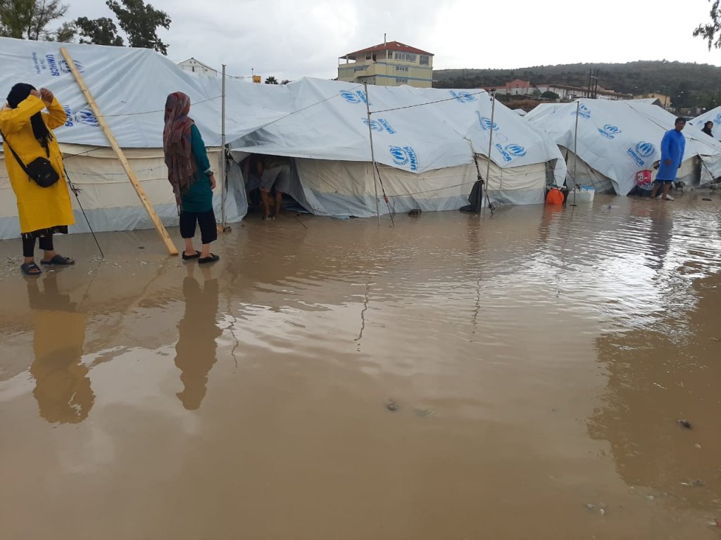 The Lesbos RIC flooded after the first rain in October, 2020 | Photo: Private