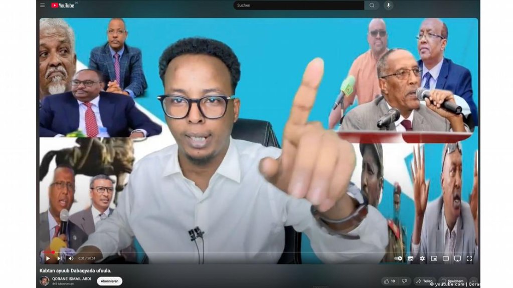 In this video, posted on on YouTube in December 2023, Ayub calls on his followers to "take the guns and fight"| Source: Posted in a DW article and taken from You Tube Qorane Ismail Abdi