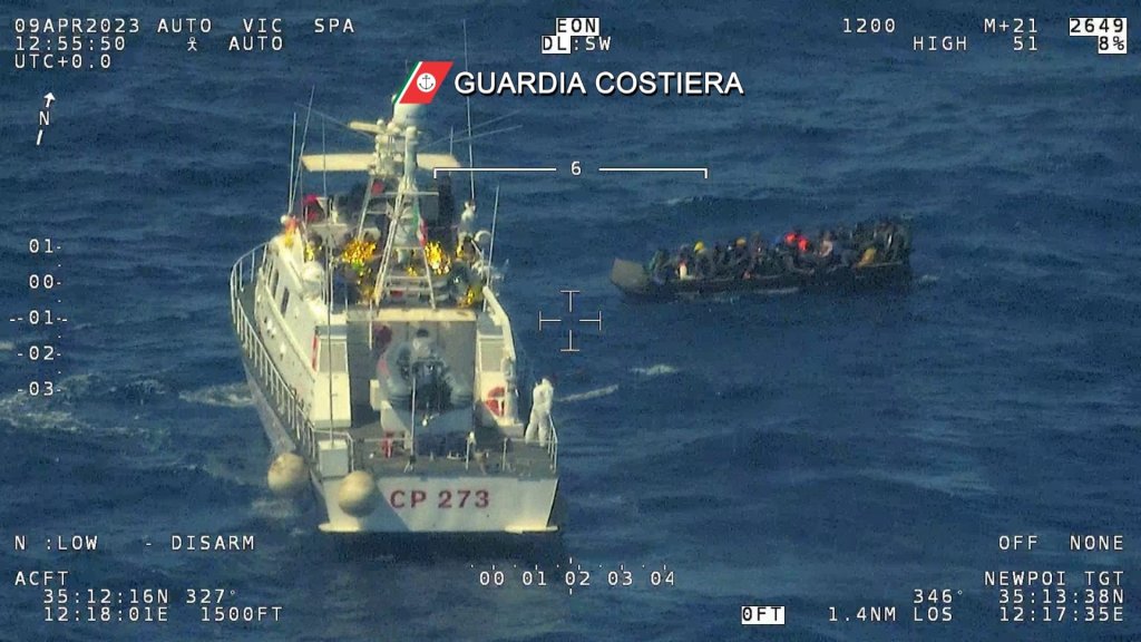 A picture from the Italian coast guard shows one of the rescue operations it carried out over the Easter weekend off the coast of Lampedusa | Photo: Italian Coast Guard (Guardia Costiera) press release