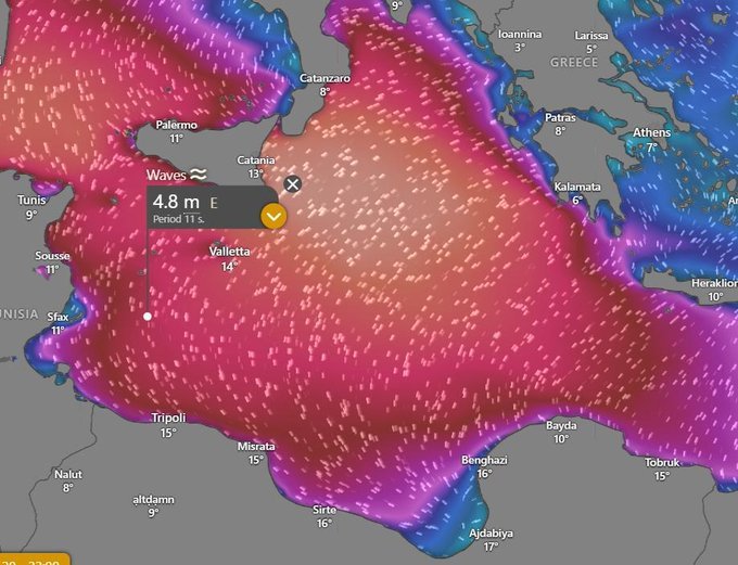 A satellite picture posted to X by Alarm Phone on January 20 shows the severe weather affecting much of the Central Mediterranean region | Source: @alarmphone on X