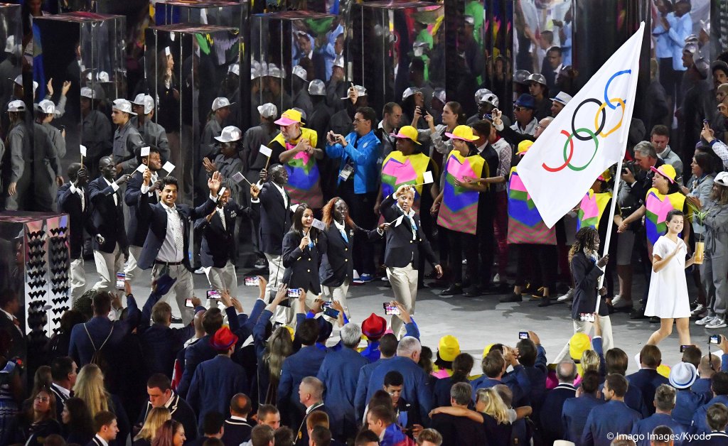 Refugee Olympic Team marching during the opening ceremony of the Rio de Janeiro Olympics at the Maracana Stadium | Credit: imago images / Kyodo News