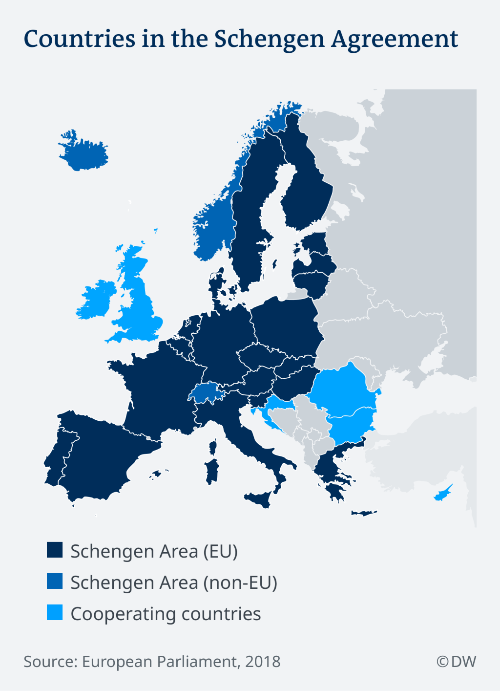 What countries are part of the Schengen agreement? | Credit: DW