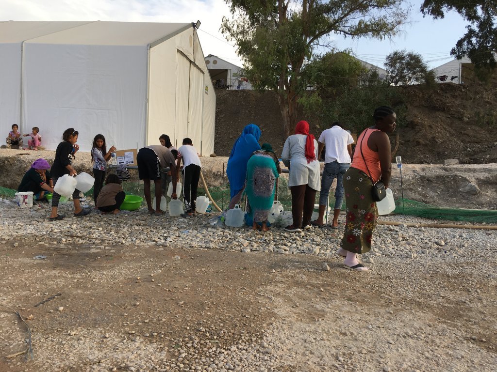 Les points d’eau du camp de Lesbos, le 7 octobre 2020 | Photo : Marion MacGregor / InfoMigrants
