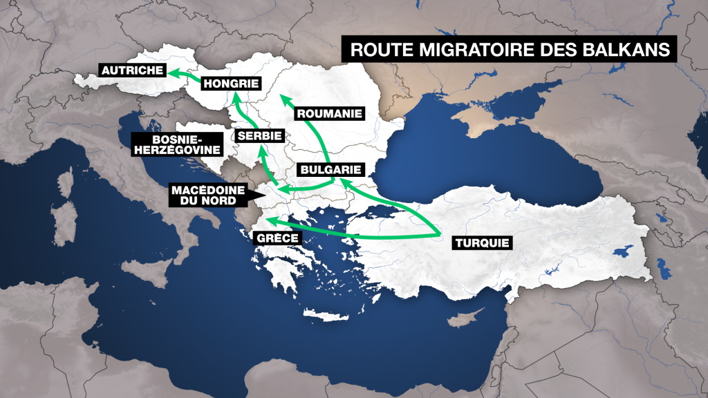 La route des Balkans occidentaux se termine en Autriche, en Allemagne ou en Suisse notamment. Crédit : InfoMigrants