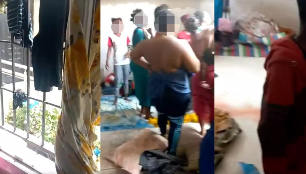 Les vidéos de l’accouchement laissent entrevoir les locaux rudimentaires du centre bondé, où la jeune femme a dû accoucher sur le sol. Crédit : DR