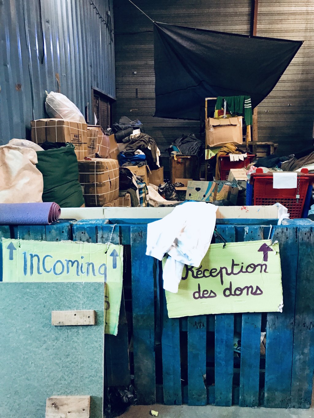 An image from one of the warehouses in Calais | Photo: Courtesy of Sol Escobar