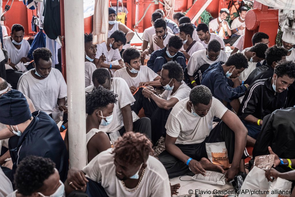 Migrants aboard the Ocean Viking rescue ship on July 8, 2021 | Photo: Flavio Gasperini/AP/picture-alliance