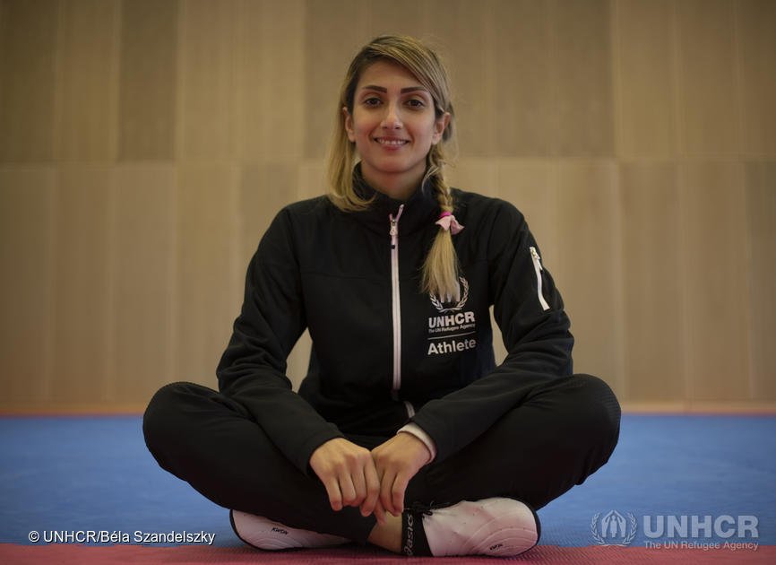 Iranian Taekwondo athlete Dina Pouryounes, one of the 29 members of the Refugee Olympic Team for the Tokyo Olympics | Photo: Béla Szandelszky/UNHCR