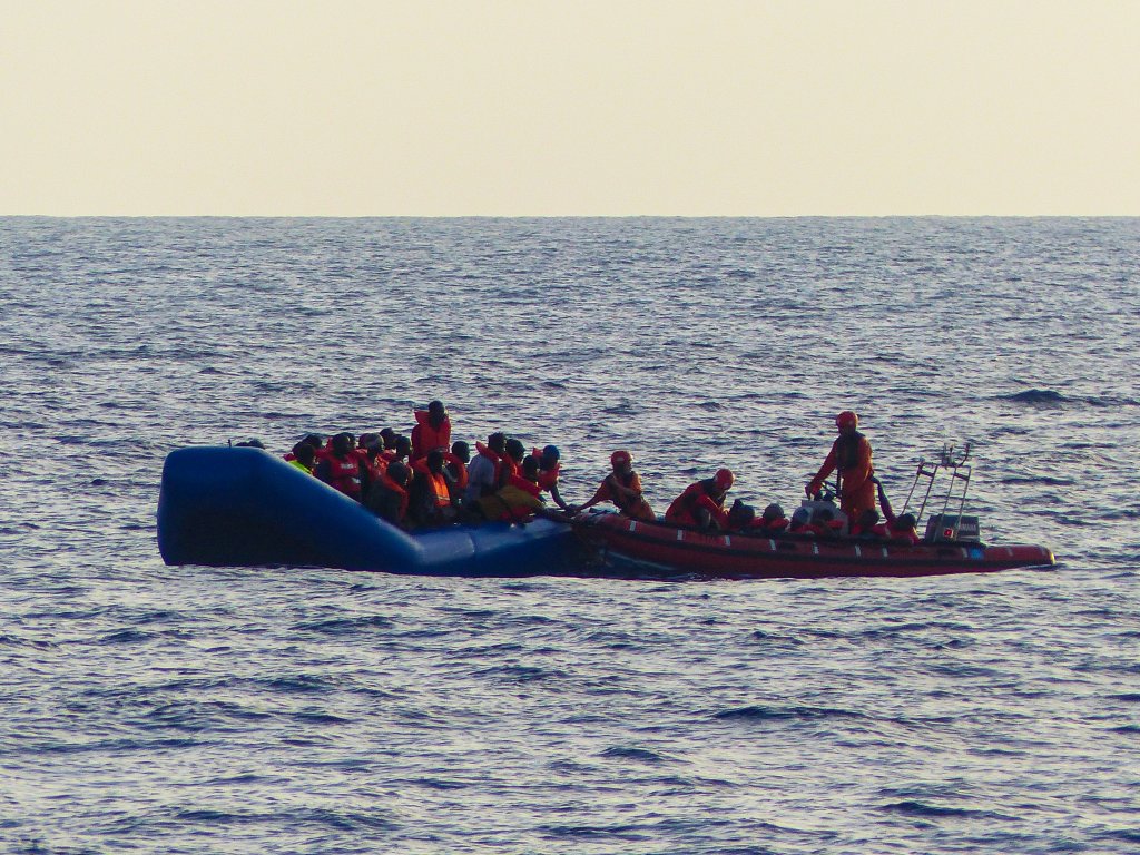 From file: A picture of a Sea-Eye rescue operation in the central Mediterranean | Photo: Pavel D / Vitko / Sea-Eye Organization