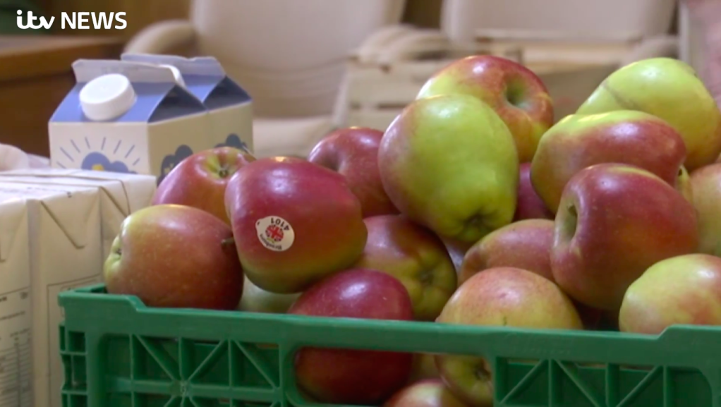Asylum seekers who are being accommodated in hotels in London have reportedly turned up at the local food bank to get fresh food | Screenshot ITV