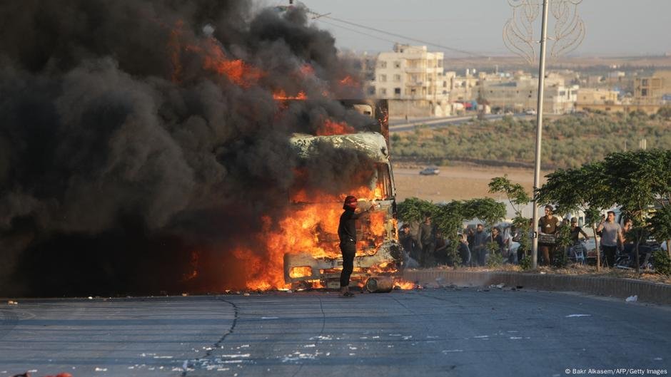 Earlier this year, Turkish forces clashed with protesters in Syria's Ankara-controlled northwest, in demonstrations sparked by violence against Syrians in Turkey | Photo: Bakr Alkasem/AFP/Getty Images
