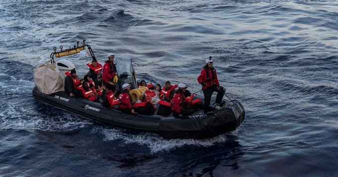 On April 5, the crew from the Emergency rescue ship Life Support brought a total of 202 people on board from two different ships | Photo: Emergency X feed @emergency_ngo