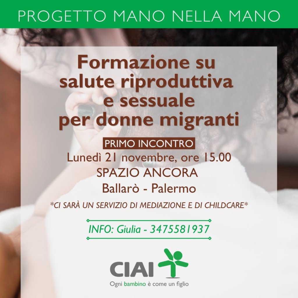 The poster with contact details for the new phase of the Hand in Hand project | Photo: Giulia Di Carlo / CIAI