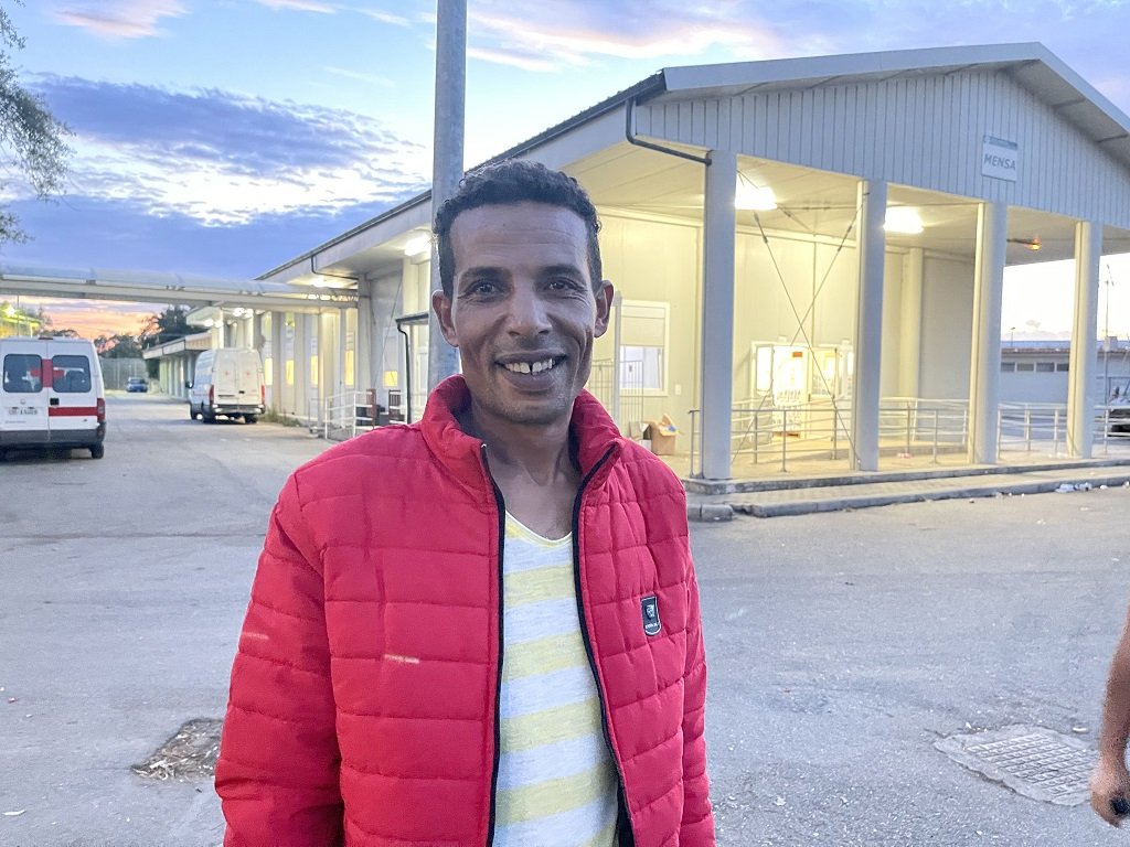 Mahmoud Ahmed Saad, an Egyptian asylum seeker living in a camp 