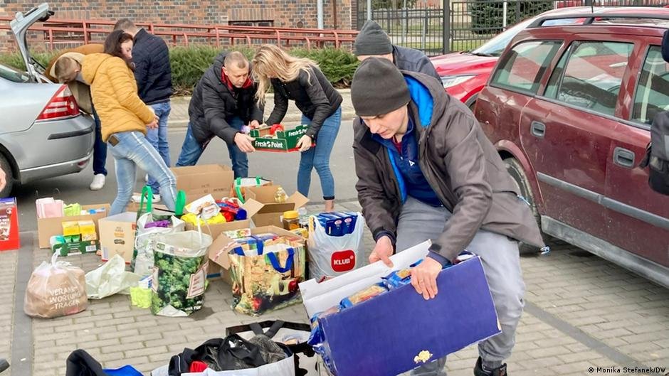 Donations were collected in a square in the Polish town of Slubice | Photo: Monika Stefanek/DW
