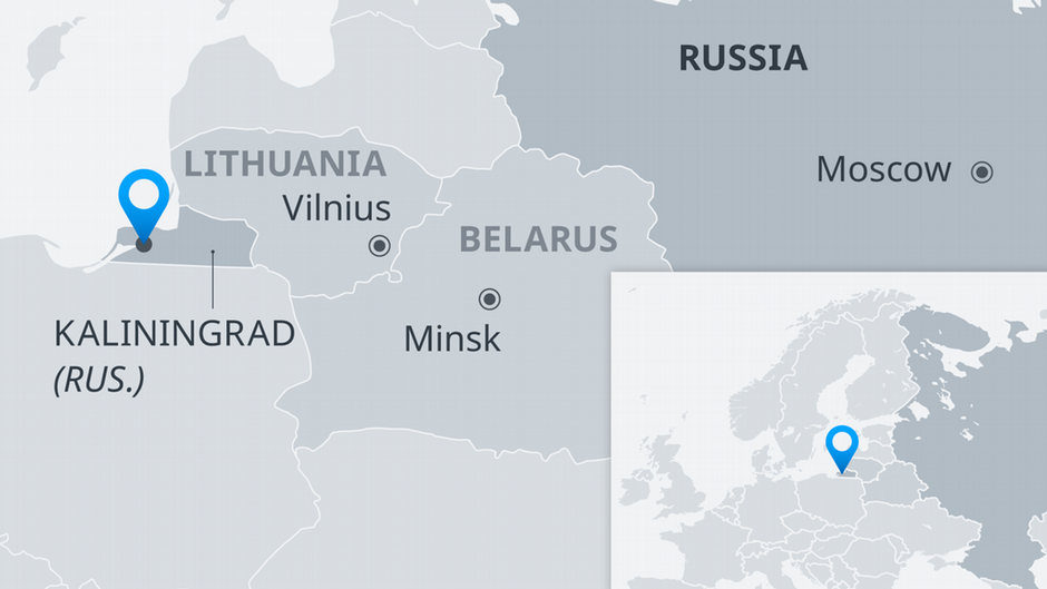 The exclave lies on the Baltic coast between Poland and Lithuania and is separated from Belarus by a border corridor | Source: DW