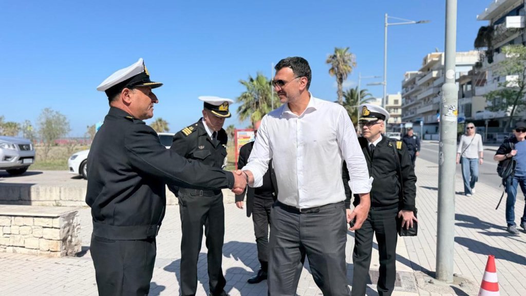 Greek Minister Vasilis Kikilias met officials at Crete's Port Authorities too during his two-day visit towards the end of April | Photo: Hellenic Coast Guard press office www.hcg.gr
