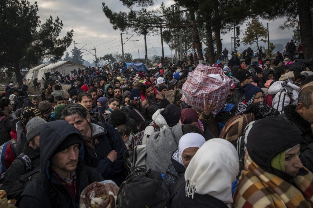 Migrants near the border in Idomeni, Greece, December 5, 2015. Photo: AFP
