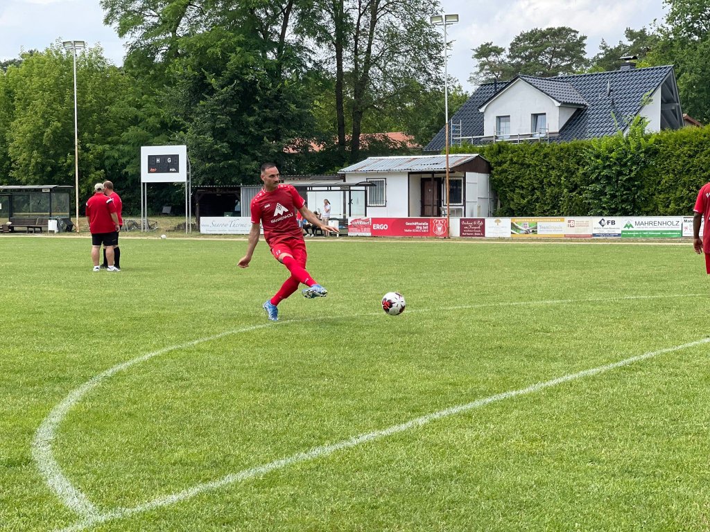 Dheyab Ali on the pitch of his soccer club in Bad Saarow, eastern Germany | Credit: FSV Preußen Bad Saarow