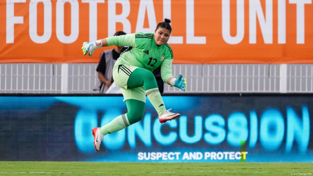 Fatima Yousufi was between the sticks for Afghanistan on Sunday | Photo: Ann Odong/FIFA