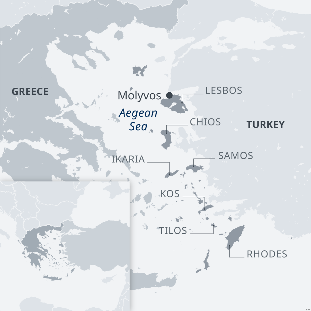 A map showing the Greek islands | Credit: DW