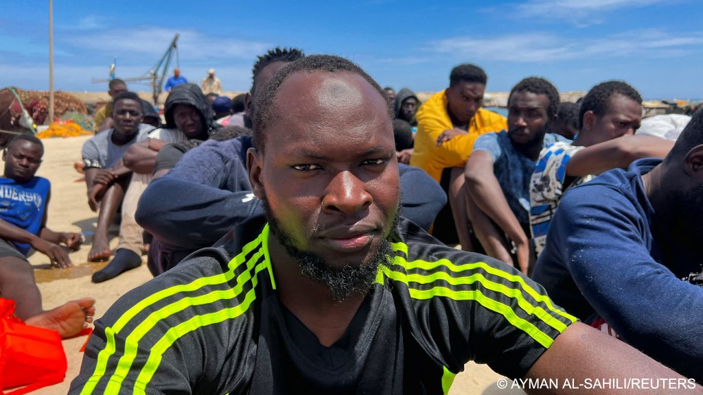 Rescued migrants arrive on a rubber dinghy in Libya on June 8, 2023 | Ayman al-Sahili/Reuters
