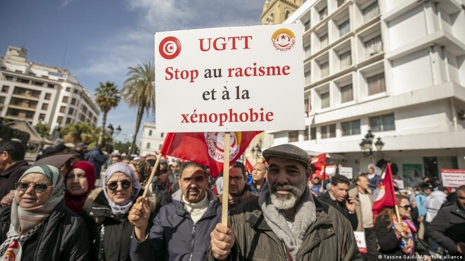 Last Saturday, labor union supporters staged what appeared to be the biggest protest against President Saied yet | Photo: Yassine Gaidi/AA/picture alliance