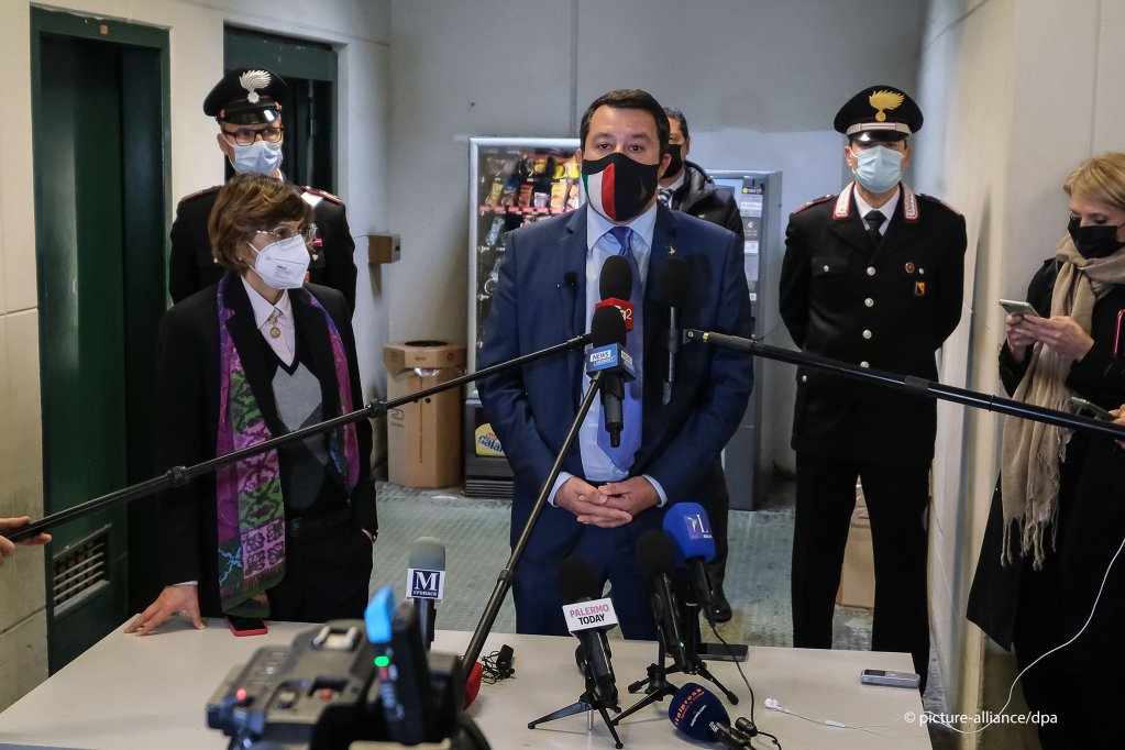 Press conference in Palermo, Sicily after the decision of local judges to indict Matteo Salvini in the Open Arms trial. The former interior minister is accused of kidnapping 147 migrants who were aboard the Open Arms in August 2019 | Photo: Igor Petyx/Kontrolab/IPA/picture-alliance