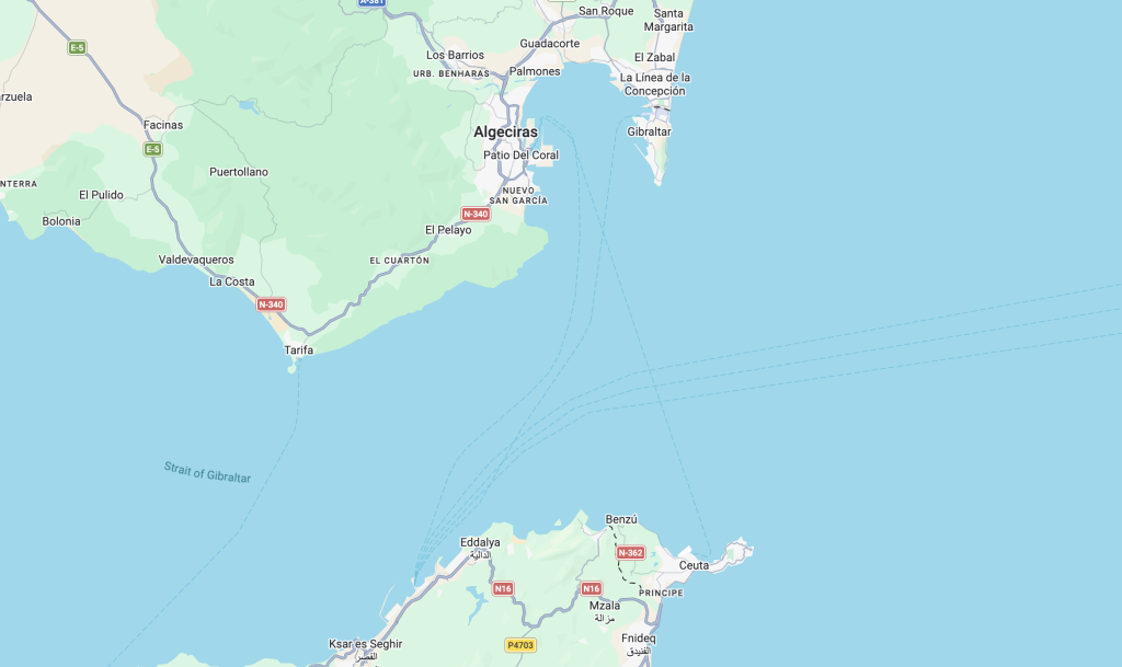 Over 40 foreign nationals attempted to board ferries in Ceuta bound for Algeciras on the Spanish mainland with third-party identity documents | Screenshot: Google Maps